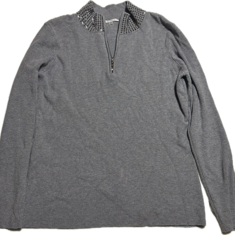 Gray Studded Women's Sweater